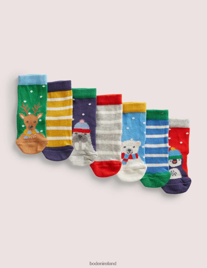 Winter Multi Accessory Socks 7 Pack Boden Baby L466L63308
