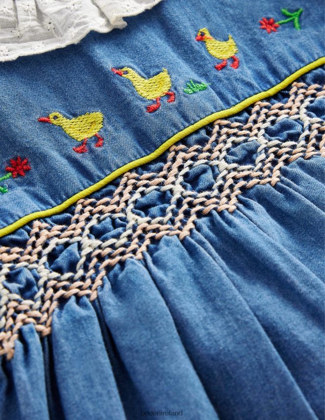 Chambray Ducks Clothing Woven Smocked Romper Boden Baby L466L63440