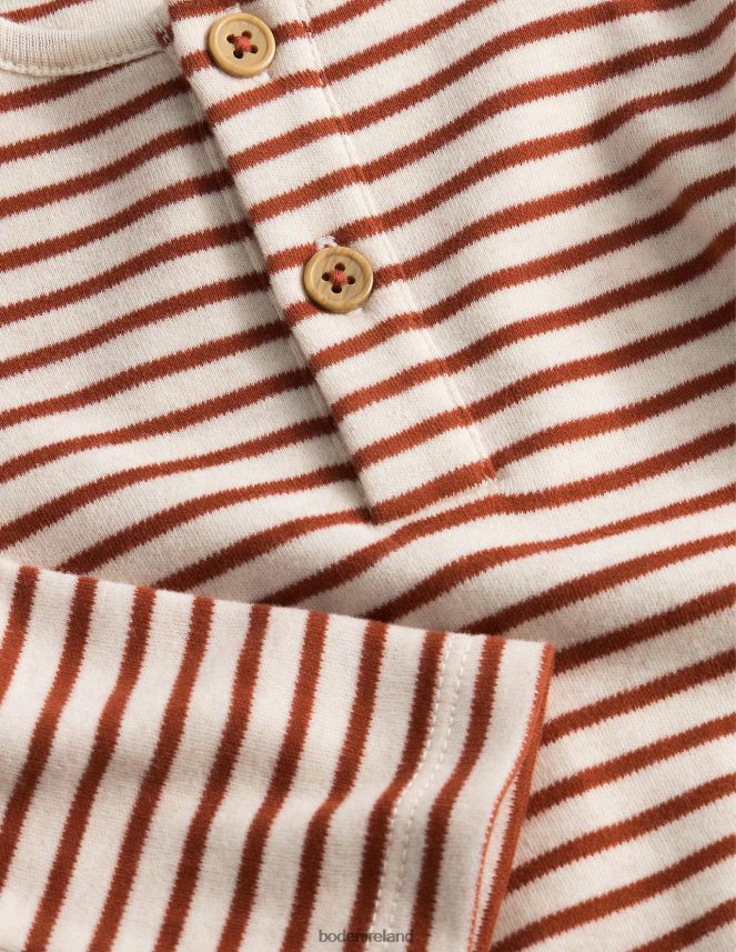 Oatmeal/Roasted Chestnut Clothing Cosy Henley Body Boden Baby L466L63337