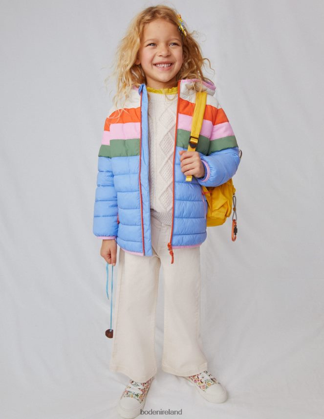 Provence Blue Stripe Clothing Cosy Pack-away Padded Jacket Boden Baby L466L63475