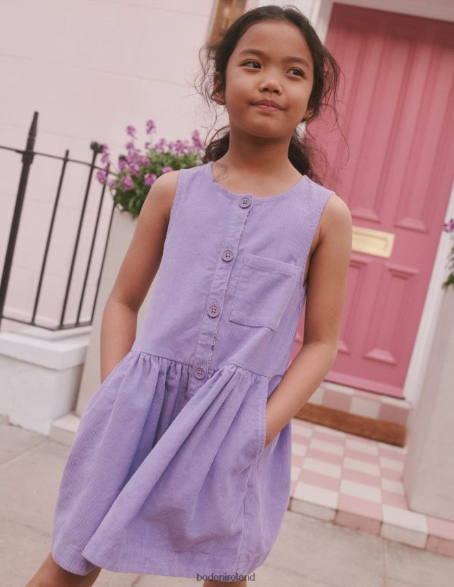 Aster Purple Clothing Button Pinafore Dress Boden Baby L466L6362