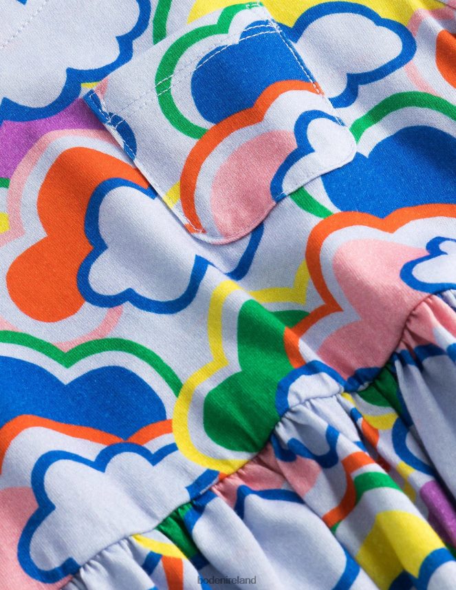 Blue Multi Rainbows Clothing Long Sleeve Fun Jersey Dress Boden Baby L466L63479