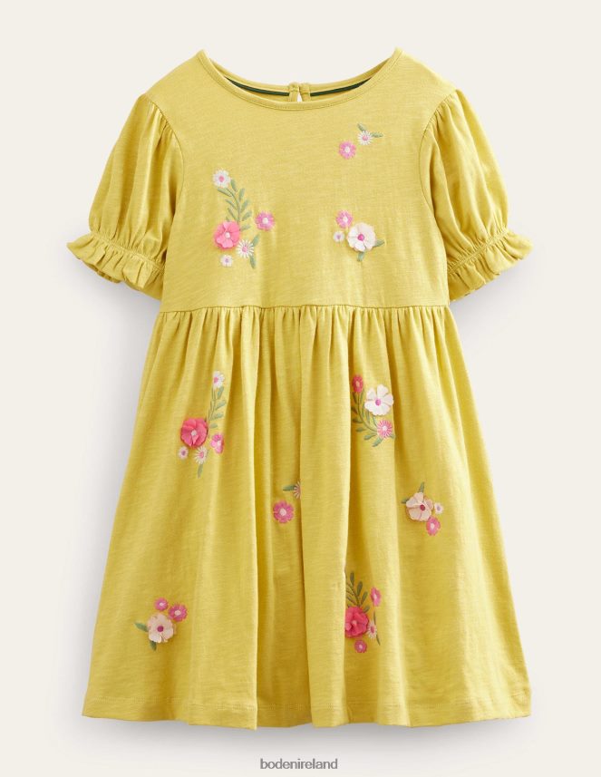 Buttercup Yellow Clothing Embroidered Jersey Dress Boden Baby L466L6343