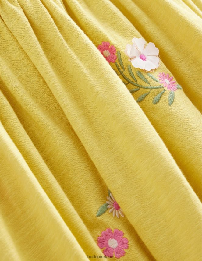 Buttercup Yellow Clothing Embroidered Jersey Dress Boden Baby L466L6343