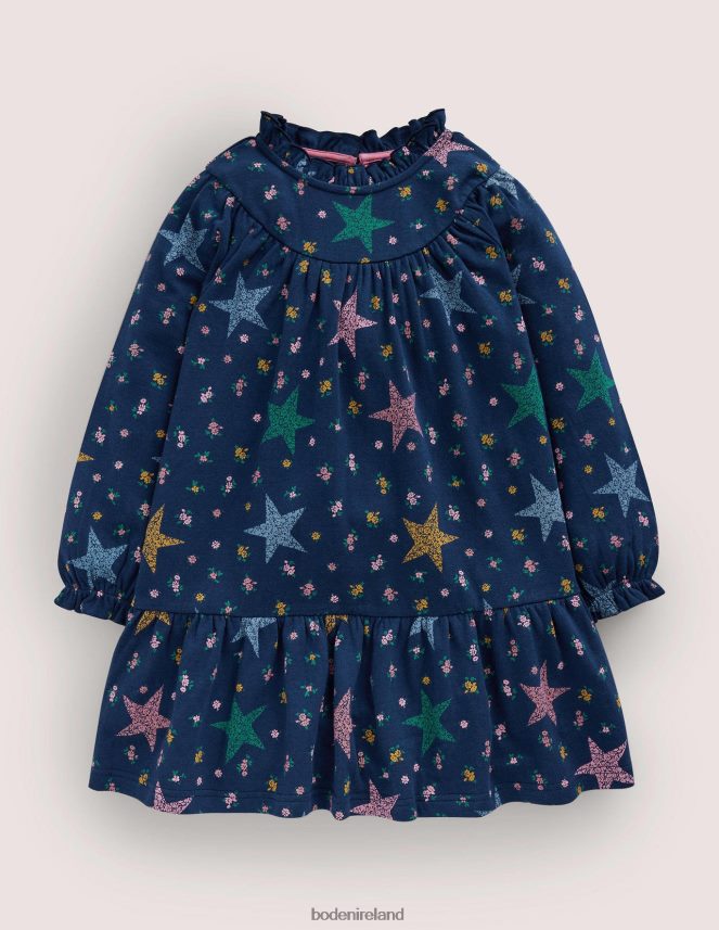 College Navy Star Floral Clothing Lightweight Sweat Dress Boden Baby L466L63459