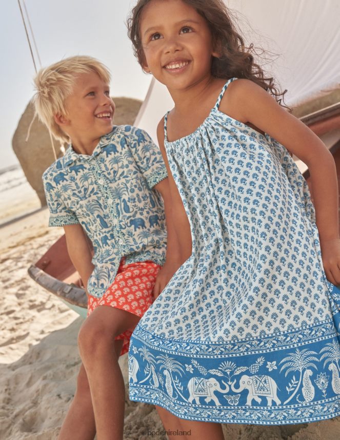 Island Blue Goa Hem Clothing Plaited Jersey Strap Dress Boden Baby L466L6369