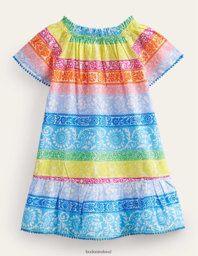 Ivory Multi Wallpaper Stripe Clothing Smocked Kaftan Boden Baby L466L63311