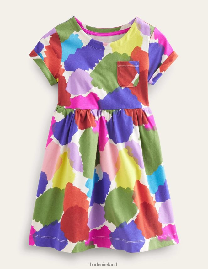Multi Paint Patch Clothing Short Sleeve Fun Jersey Dress Boden Baby L466L6350