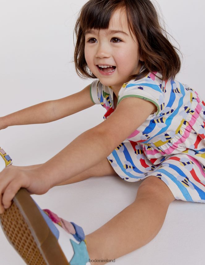 Multi Stripe Bee Clothing Short Sleeve Fun Jersey Dress Boden Baby L466L63480