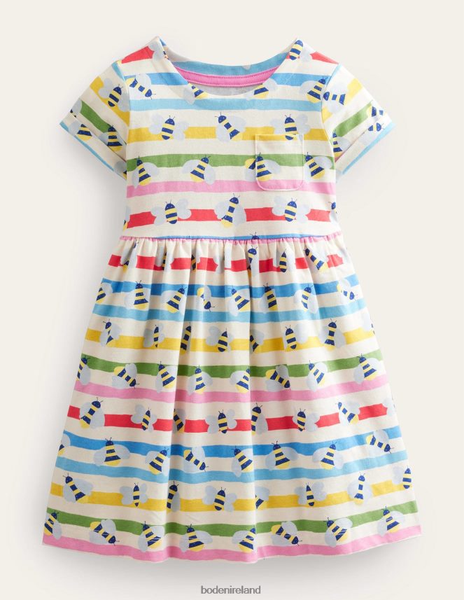 Multi Stripe Bee Clothing Short Sleeve Fun Jersey Dress Boden Baby L466L63480