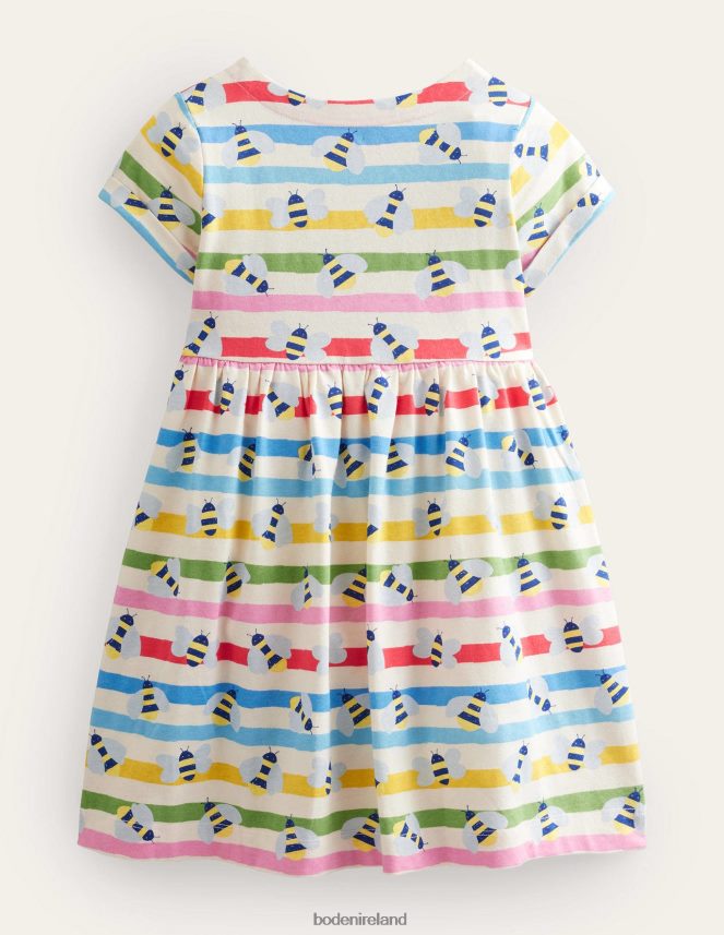 Multi Stripe Bee Clothing Short Sleeve Fun Jersey Dress Boden Baby L466L63480