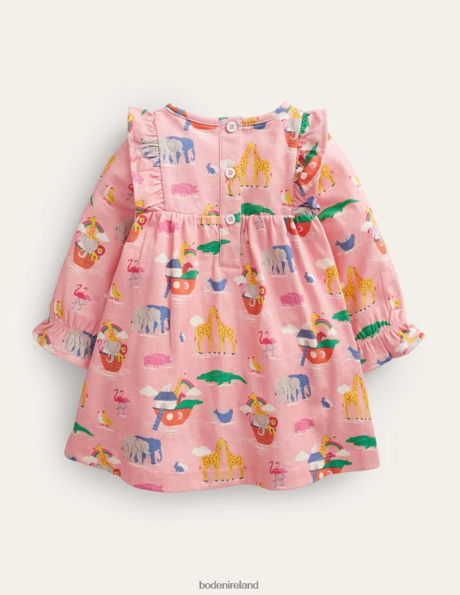Provence Pink Dusty Animals Clothing Printed Jersey Dress Boden Baby L466L63439