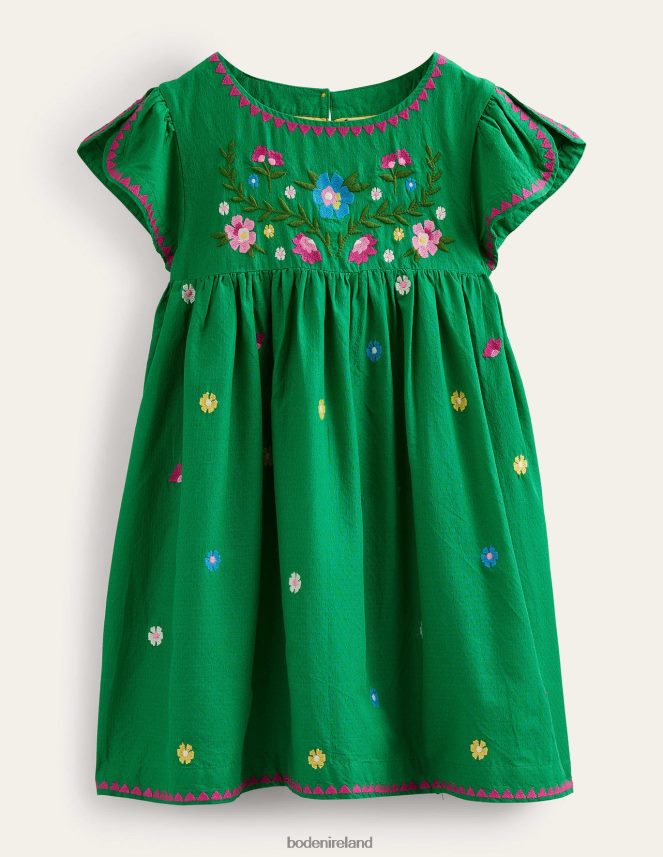 Rich Emerald Clothing Embroidered Texture Dress Boden Baby L466L6368
