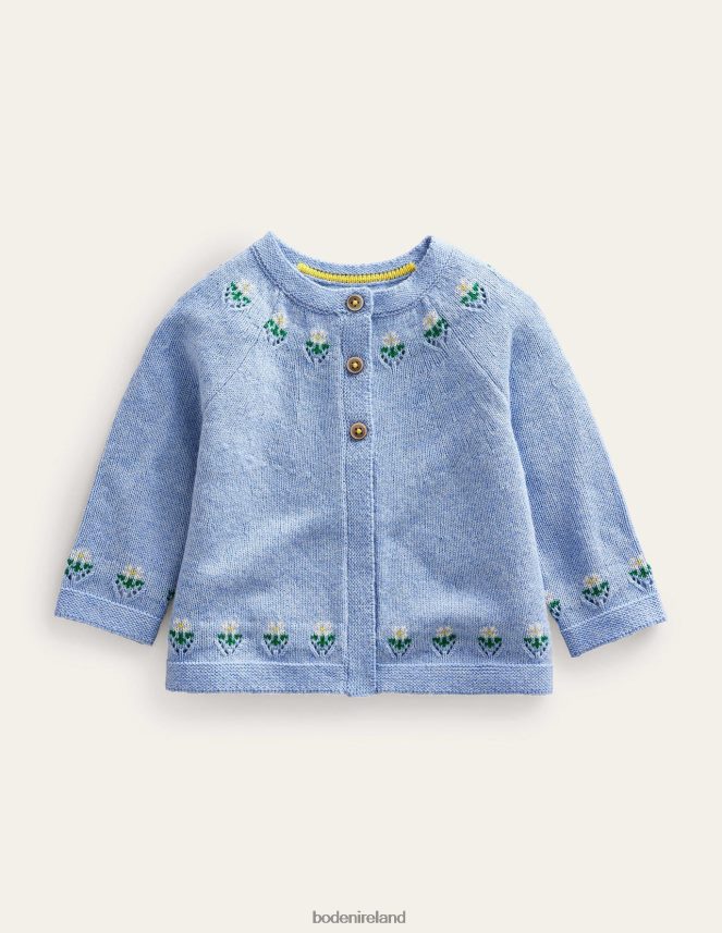 Brunnera Blue Clothing Embroidered Flower Cardigan Boden Baby L466L63438