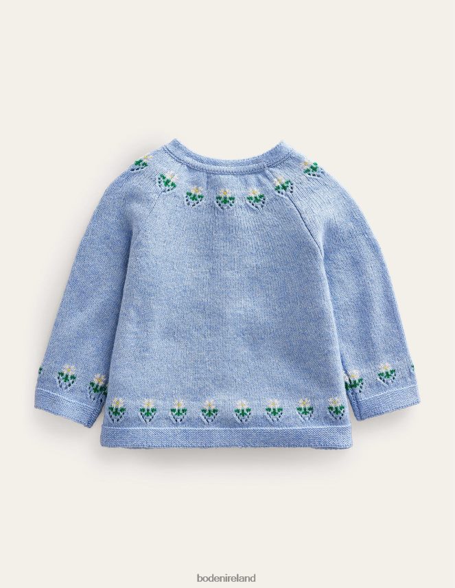 Brunnera Blue Clothing Embroidered Flower Cardigan Boden Baby L466L63438