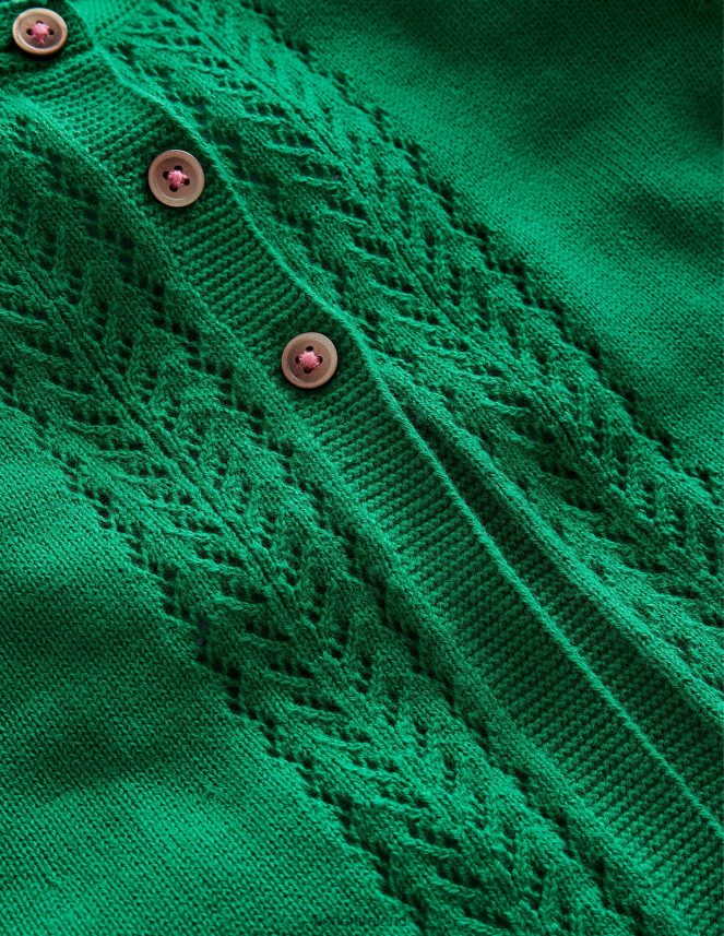 Deep Green Clothing Pointelle Cotton Cardigan Boden Baby L466L6539