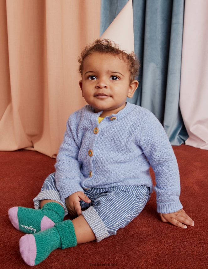 Dusty Blue Marl Clothing Chunky Textured Cardigan Boden Baby L466L63443
