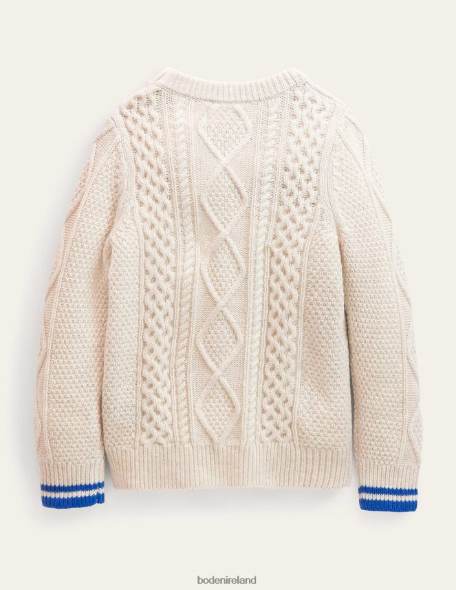 Ecru Marl Clothing Cable Jumper Boden Baby L466L63434