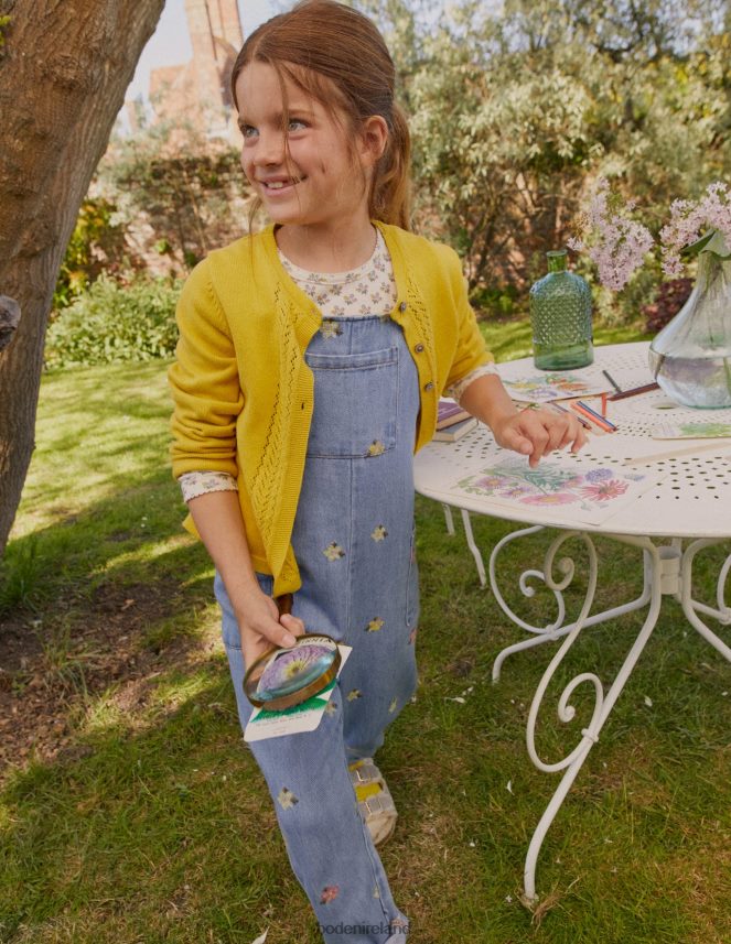 Spicy Mustard Yellow Clothing Pointelle Cotton Cardigan Boden Baby L466L6540