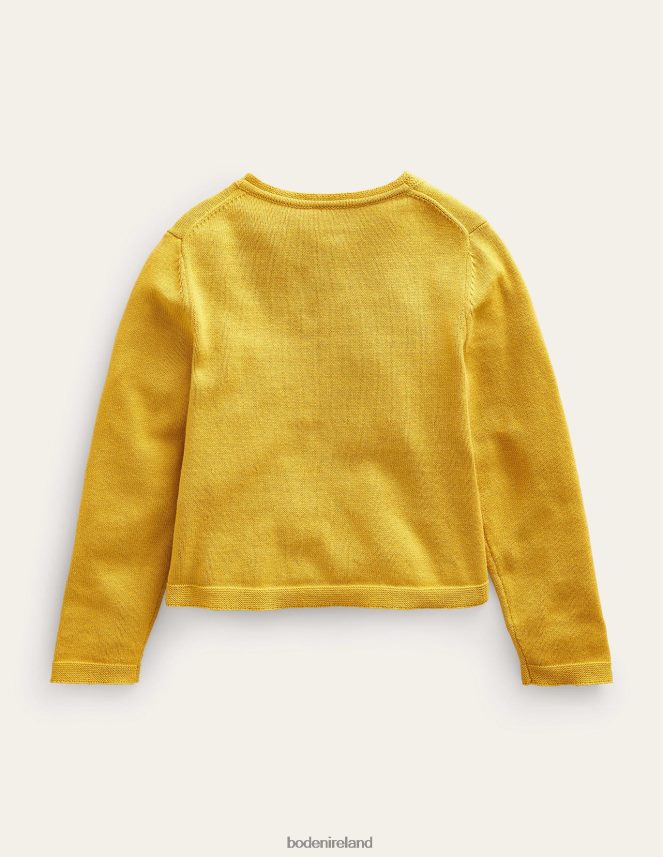 Spicy Mustard Yellow Clothing Pointelle Cotton Cardigan Boden Baby L466L6540