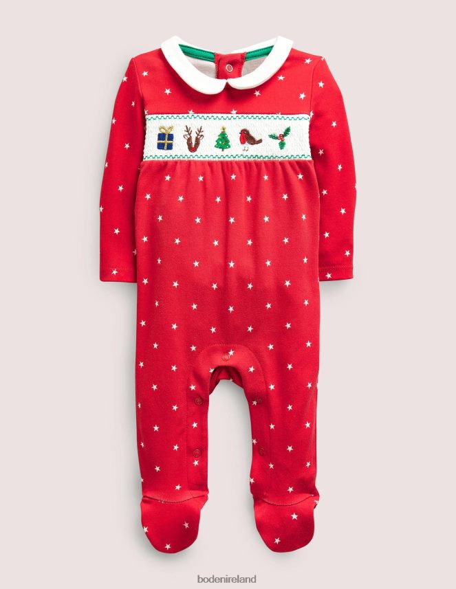 Rockabilly Red Stars Clothing Newborn Christmas Sleepsuit Boden Baby L466L63327