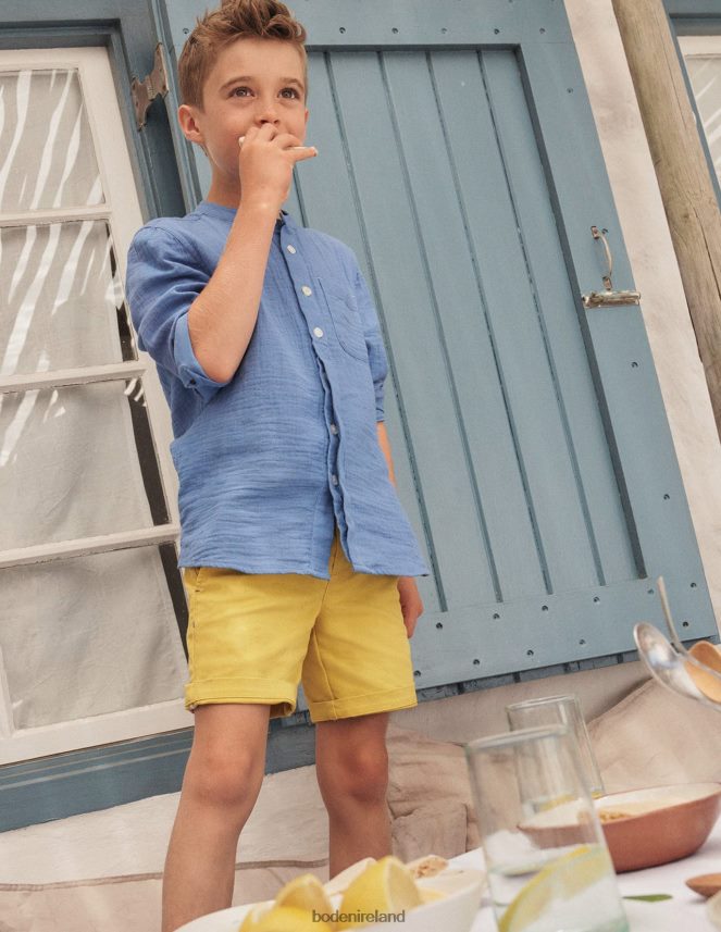 Delft Blue Clothing Double Cloth Grandad Shirt Boden Baby L466L63323