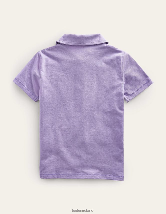 Misty Lavender Clothing Slubbed-Jersey Polo Shirt Boden Baby L466L63314