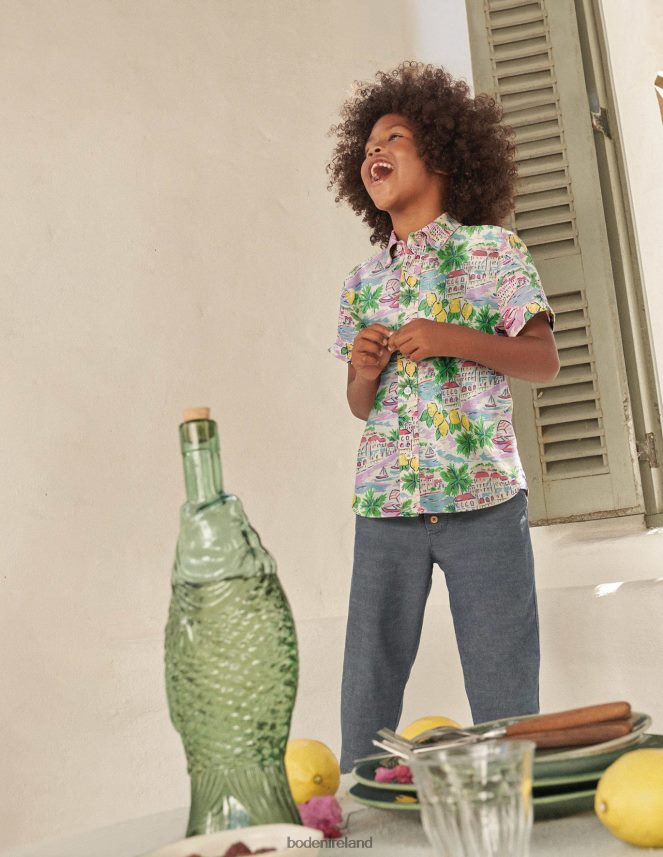 Multi Scene Print Clothing Cotton-Linen Shirt Boden Baby L466L63488