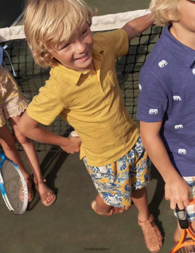 Mustard Yellow Clothing Slubbed-Jersey Polo Shirt Boden Baby L466L63408