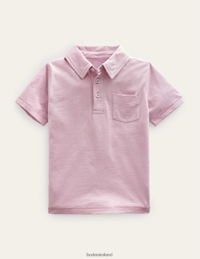 Pink Clothing Slubbed-Jersey Polo Shirt Boden Baby L466L63324