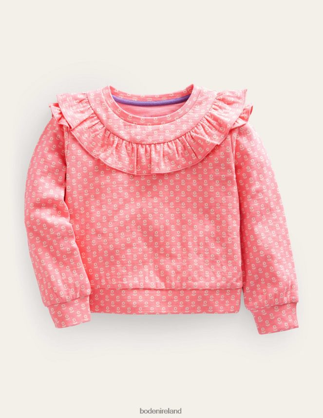 Crab Apple Pink Floral Clothing Frill Sweatshirt Boden Baby L466L63385