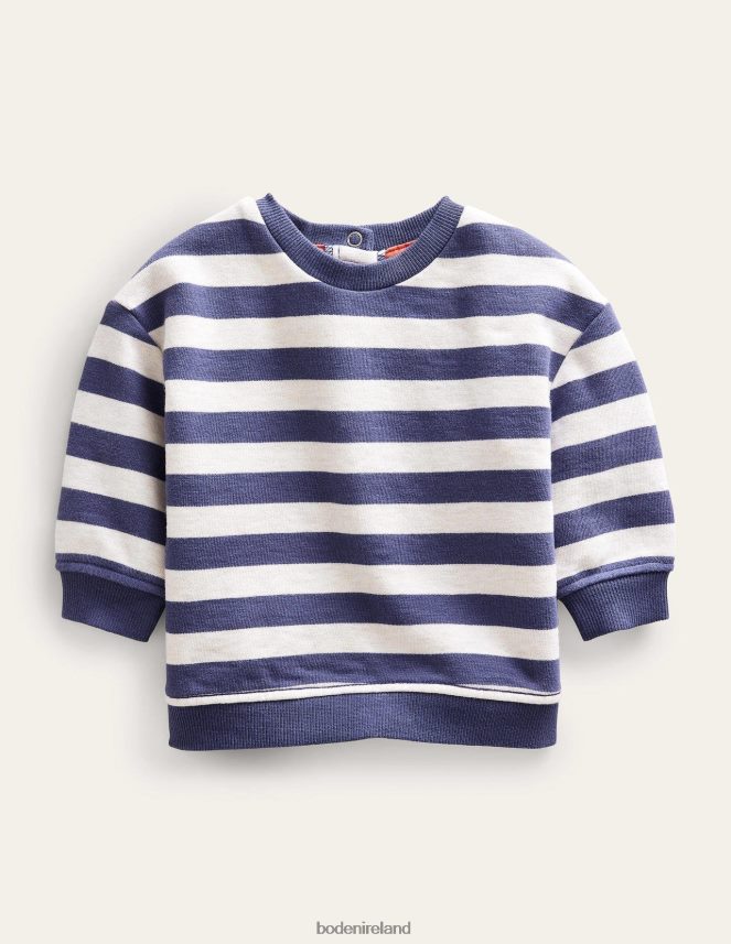 Oatmeal/Navy Clothing Stripy Sweatshirt Boden Baby L466L63466