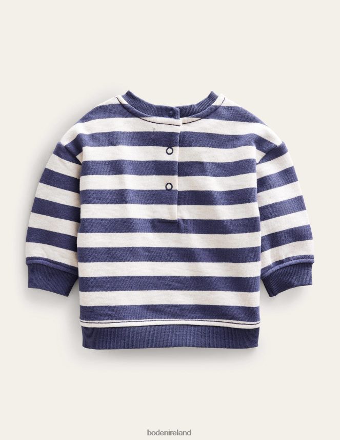 Oatmeal/Navy Clothing Stripy Sweatshirt Boden Baby L466L63466