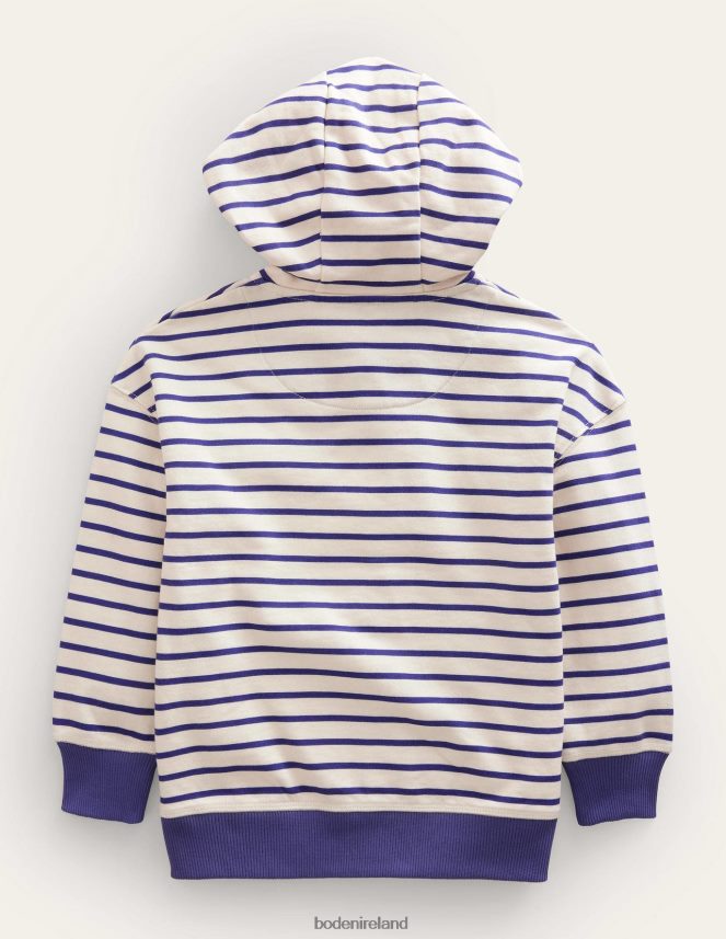 Starboard/Ivory Clothing Jersey Stripy Hoodie Boden Baby L466L63373