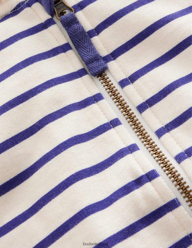 Starboard/Ivory Clothing Jersey Stripy Hoodie Boden Baby L466L63373