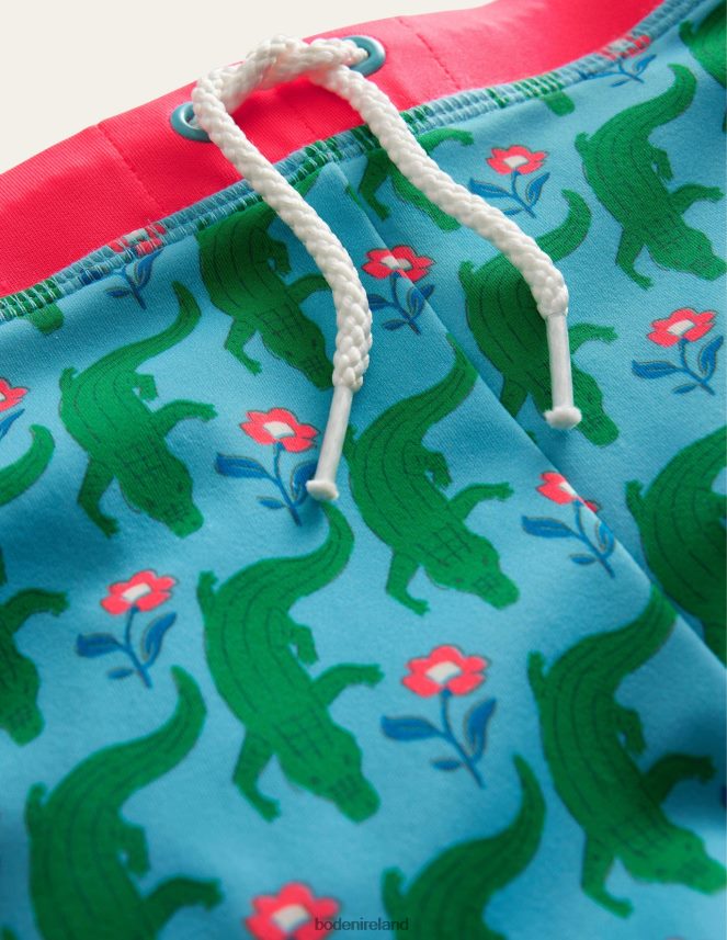 Aqua Crocodile Woodblock Clothing Swim Trunks Boden Baby L466L6474