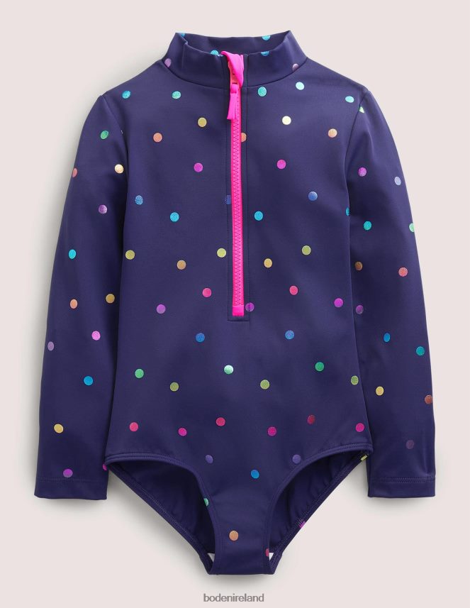 Blue Rainbow Foil Confetti Clothing Long-sleeved Swimsuit Boden Baby L466L6460