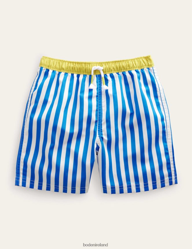 Blue Textured Stripe Clothing Swim Shorts Boden Baby L466L63321