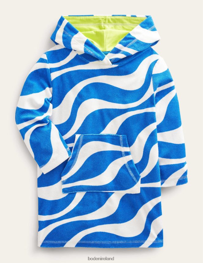 Cabana Blue Waves Clothing Pattern Towelling Beach Dress Boden Baby L466L6471