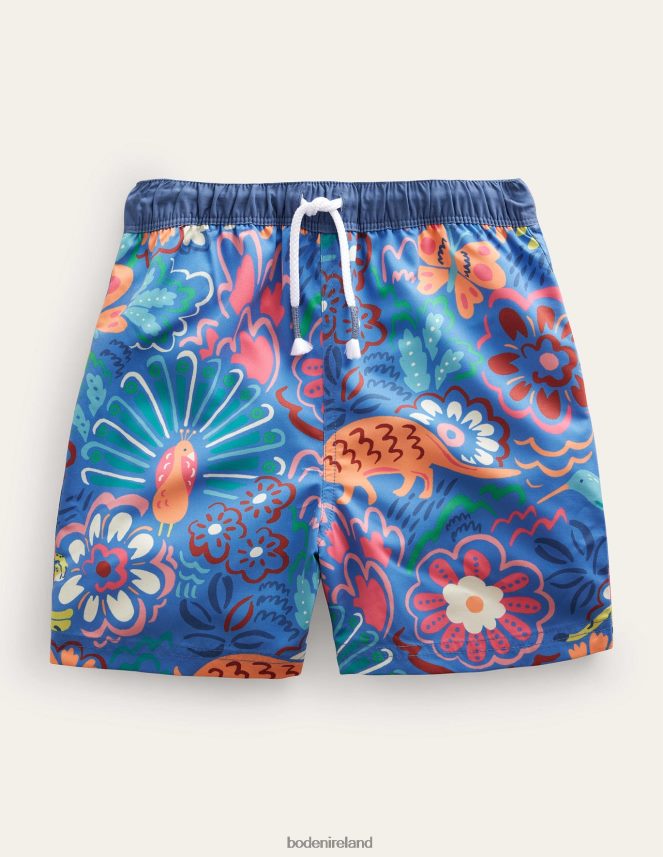 Elizabethan Blue & Animals Clothing Swim Shorts Boden Baby L466L63437
