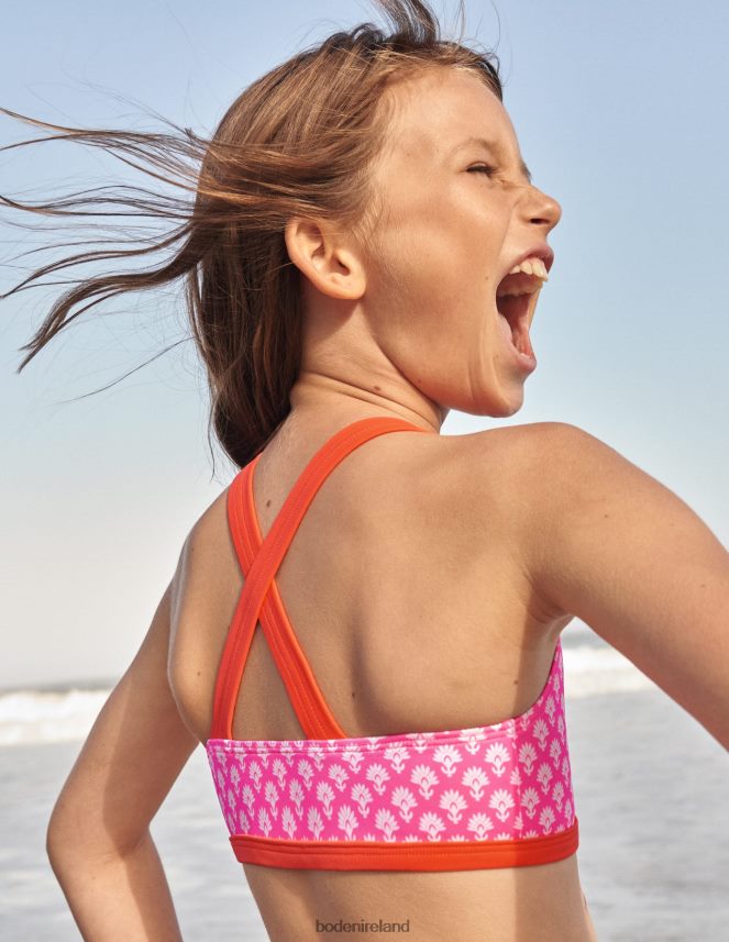 Firework Woodblock Clothing Cross Back Bikini top Boden Baby L466L6478