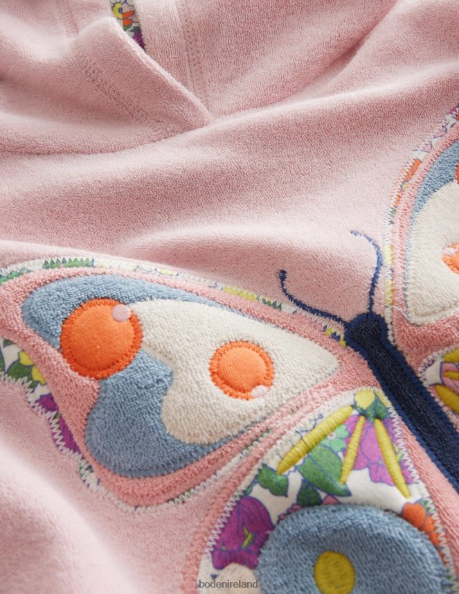French Pink Butterfly Clothing Logo Towelling Dress Boden Baby L466L6461