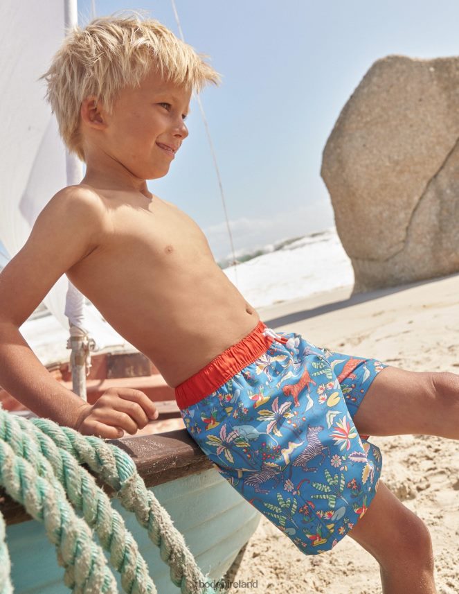 Island Blue Tropical Garden Clothing Swim Shorts Boden Baby L466L6435