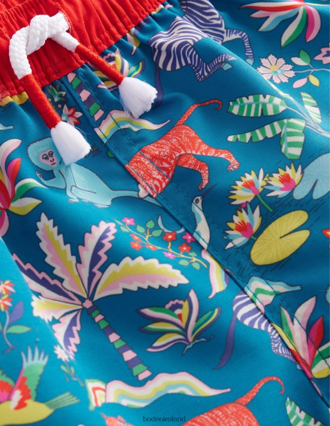 Island Blue Tropical Garden Clothing Swim Shorts Boden Baby L466L6435