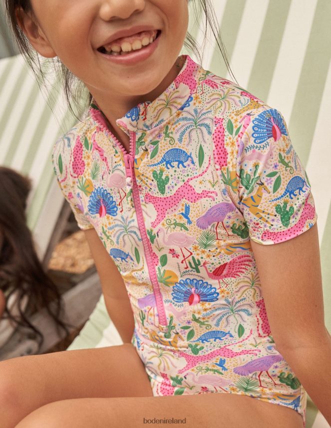 Multi Leopard Jungle Clothing Short Sleeve Swimsuit Boden Baby L466L63449