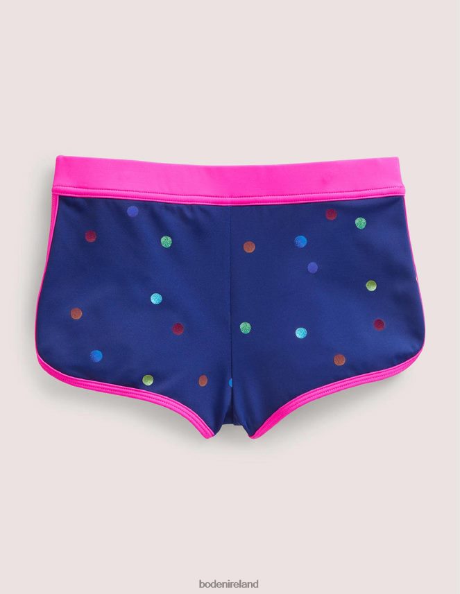 Navy Rainbow Foil Confetti Clothing Patterned Swim Shorts Boden Baby L466L6457