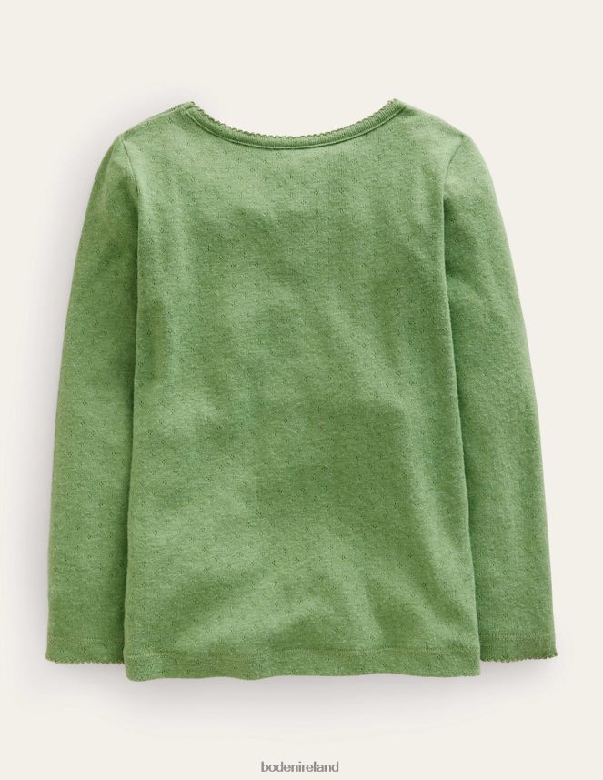 English Ivy Green Clothing Long Sleeve Pointelle Top Boden Baby L466L6406