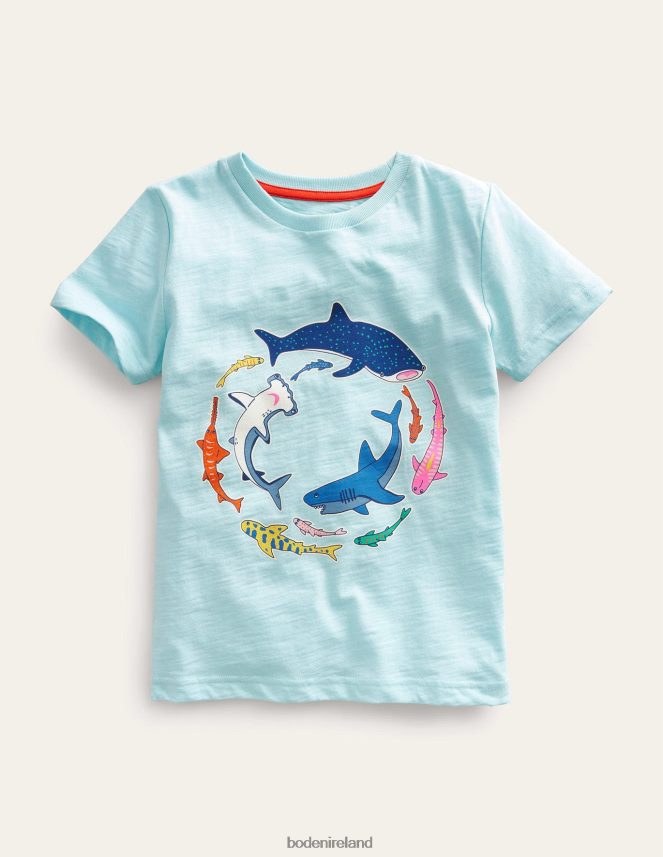 Iced Aqua Blue Shark Clothing Glow-in-the-dark T-shirt Boden Baby L466L63404