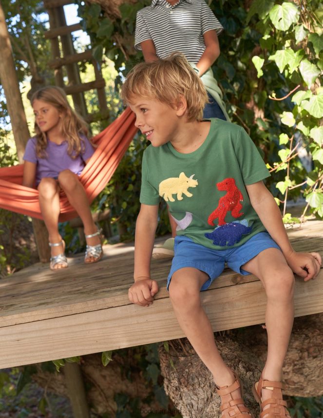 Rosemary Dinosaurs Clothing Dinosaur-Print Boucle T-Shirt Boden Baby L466L6415