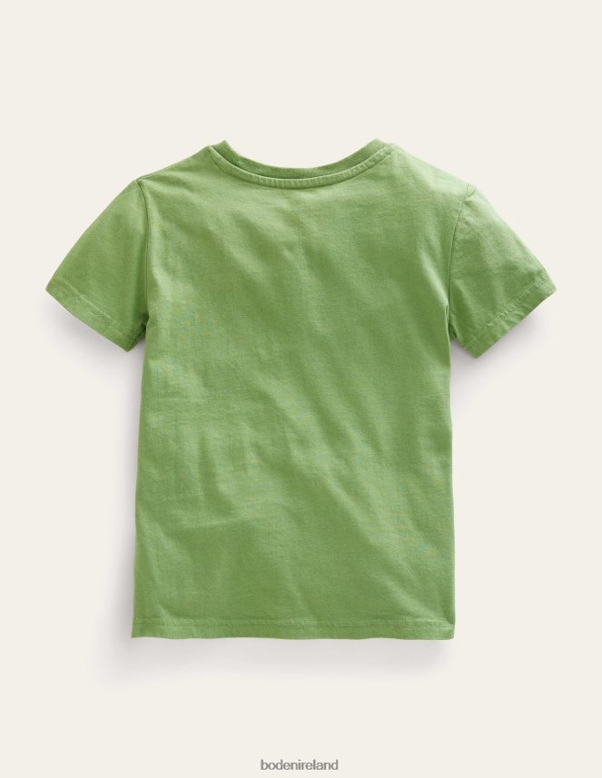 Safari Green Crabs Clothing Applique Textured T-shirt Boden Baby L466L63377